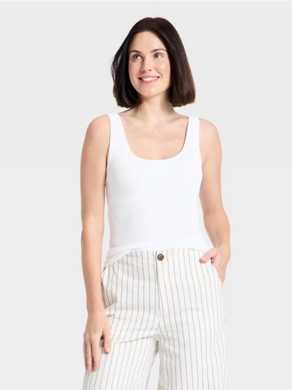 Women's Padded Bra Tank Top - A New Day White S